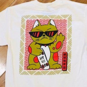 ALAB A-LAB Feline Lucky Cat mens tee shirt top